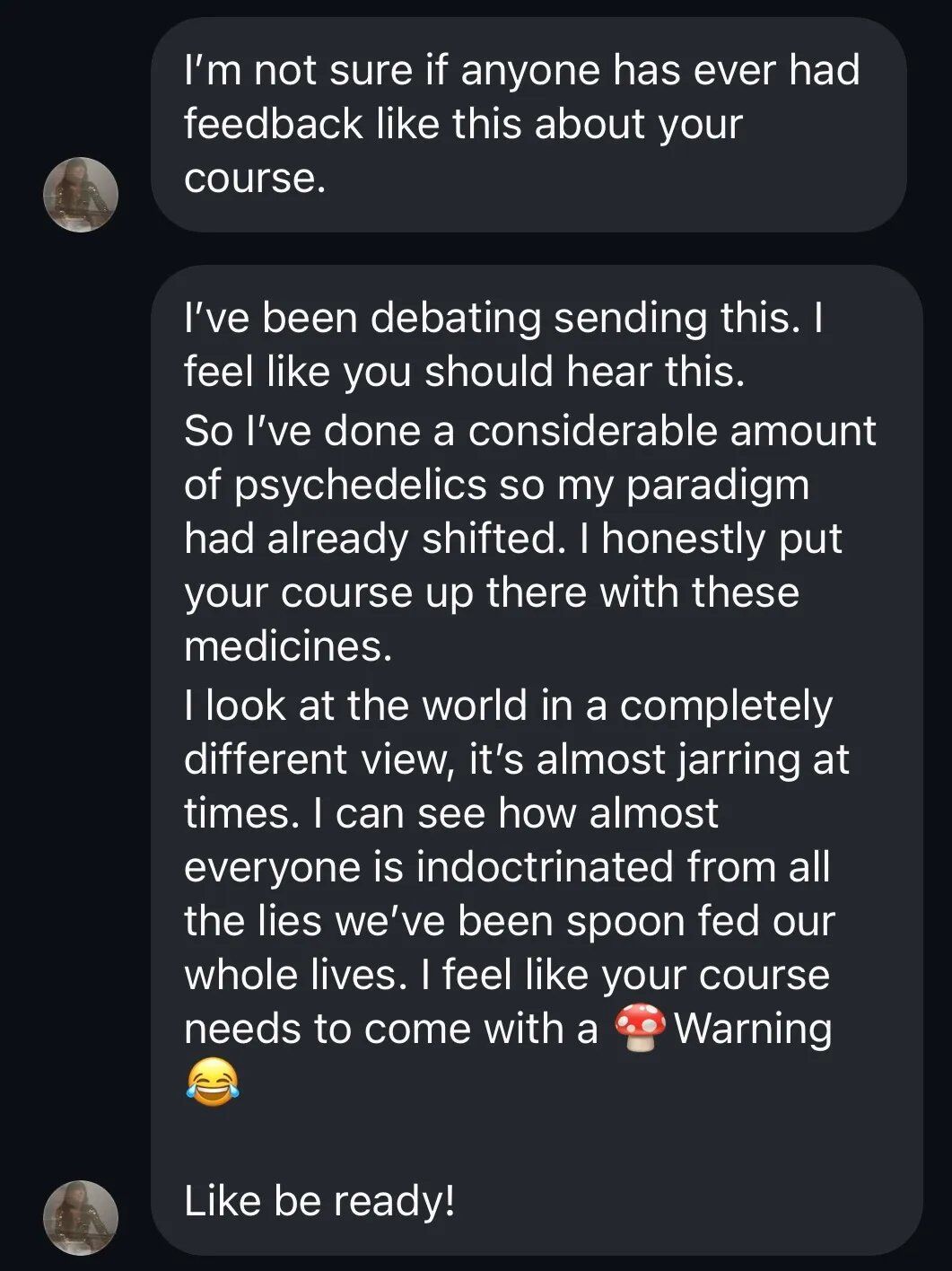 Student testimonial